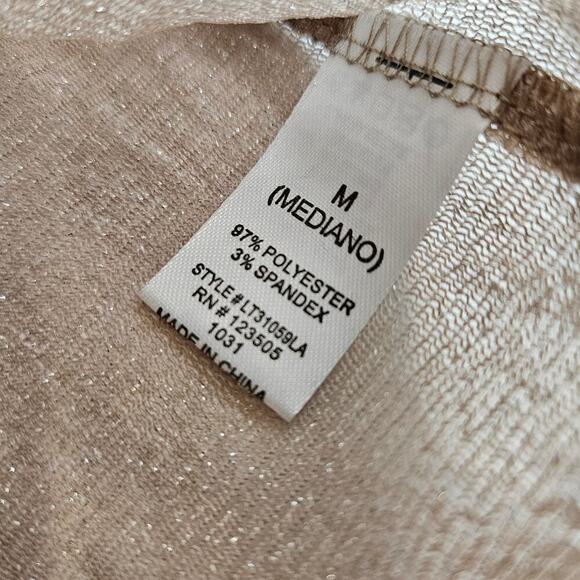 Sheer Metallic Mesh Gold Medium Top - Picture 5 of 7